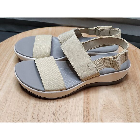 Clarks Cloudsteppers Arla Jacory Sandals Women's size 9 Soft Gold - Picture 2 of 10